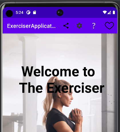 Image of my exercise app